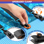 Goovilla 24 Pcs Pool Solar Cover Reel Attachment Kit, Inground Swimming Pool Solar Cover Straps and Clips, Weather Resistant Solar Blanket 8 Strap Kit with 8 Hooks and 8 Touch Fastener, Black
