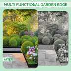 40 FT Landscape Edging No Dig [Extra Tall 4 Inch High] with 36 Spikes, Heavy-Duty Plastic Garden Edging Border