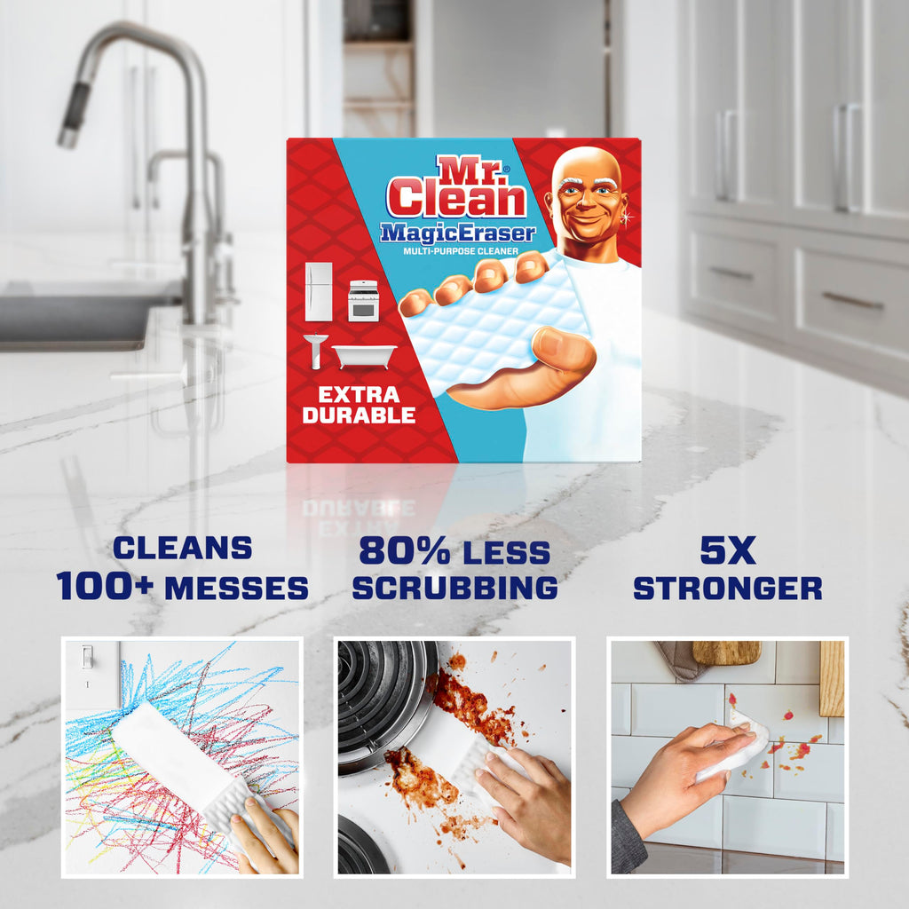 Mr. Clean Magic Eraser, Extra Durable | Multi Purpose Cleaner | 10 Count, Pack of 4