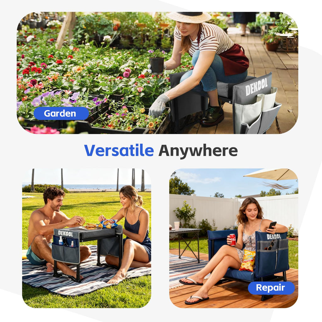 Foldable Garden Kneeler Seat, Garden Stools for Seniors, Heavy Duty Stool