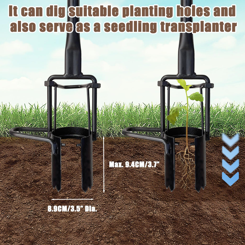 Bulb Planter Tool Long Handle,Soil Sampler Lawn Aerator with Soft Grip,Serrated Base Gardening Bulb Transplanter,Heavy Duty Sod Plugger for Digging Holes to Plant Daffodils,Tulips, Iris
