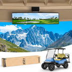 10L0L Universal Golf Cart Mirrors, Adjustable Panoramic Rear View Mirror Rotatable 270 Rotation Wide Angle Full Rearview for EZGO Club Car Yamaha Golf Cart (Anti-Glare)