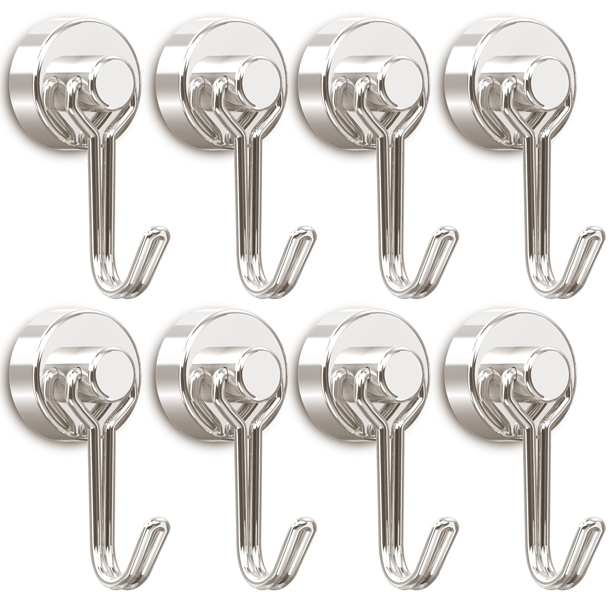 Tohoer Magnetic Hooks, Neodymium Magnets Hook Heavy Duty 30LBS with Rust Proof for Fridge, Refrigerator, Oven, Grill, BBQ, Key, Tools Holder, Utensil, Kitchen, Outdoor, Magnet for Hanging Wreaths
