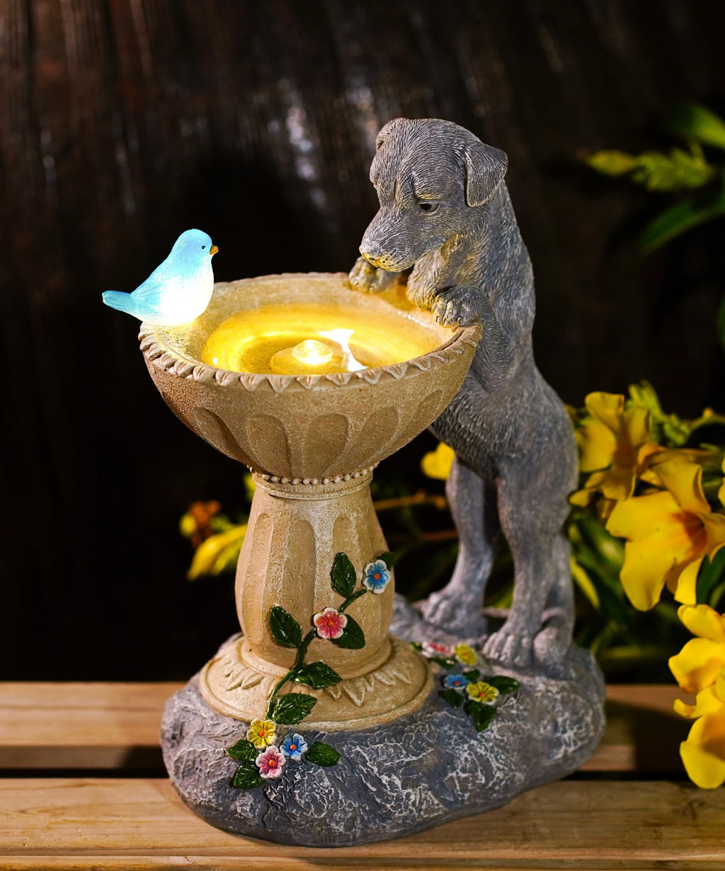 Nacome Solar Dog Garden Statues: Weatherproof Resin Decor
