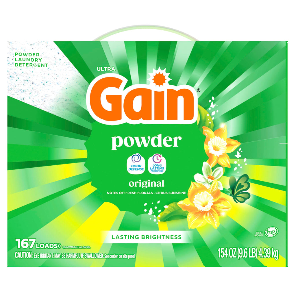 Gain Powder Laundry Detergent, Original Scent, 167 Loads, 154 OZ