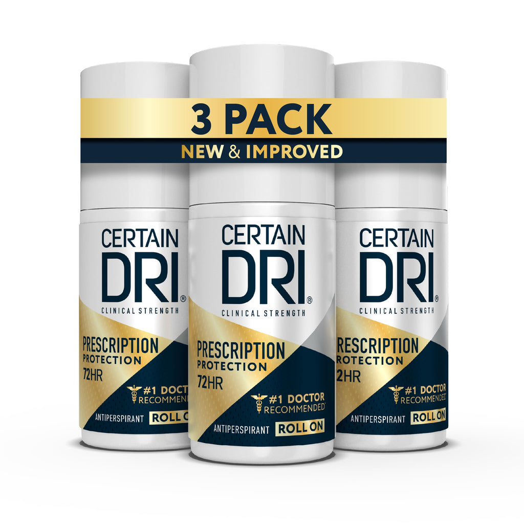 Certain Dri Rx Strength Clinical Antiperspirant Roll-On, 1.2 oz (3 Pack)