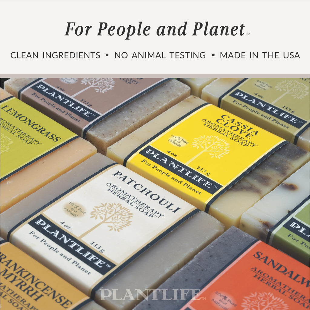 Plantlife Frankincense Myrrh 3-Pack Bar Soap - Moisturizing and Soothing Soap for Your Skin - Hand Crafted Using Plant-Based Ingredients - Made in California 4oz Bar