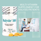 Hillestad Labs Dialyvite 800 Multi-Vitamin Supplement for Dialysis Patients, 100 Tablets, Yellow, Original