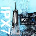 Water Dental Flosser Pick for Teeth: 4 Modes Cordless Portable Water Flossers Teeth Cleaner Rechargeable 300ML IPX7 Waterproof Oral Irrigator Flossing Cleaning Picks for Home Travel