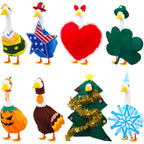 CAMDUCK 8 Set Holiday Porch Goose Outfits Clothes for 23 Inch Lawn Goose, All Season Decorative Goose Costume, Outdoor Porch Yard Garden Patio Geese Clothes Decoration