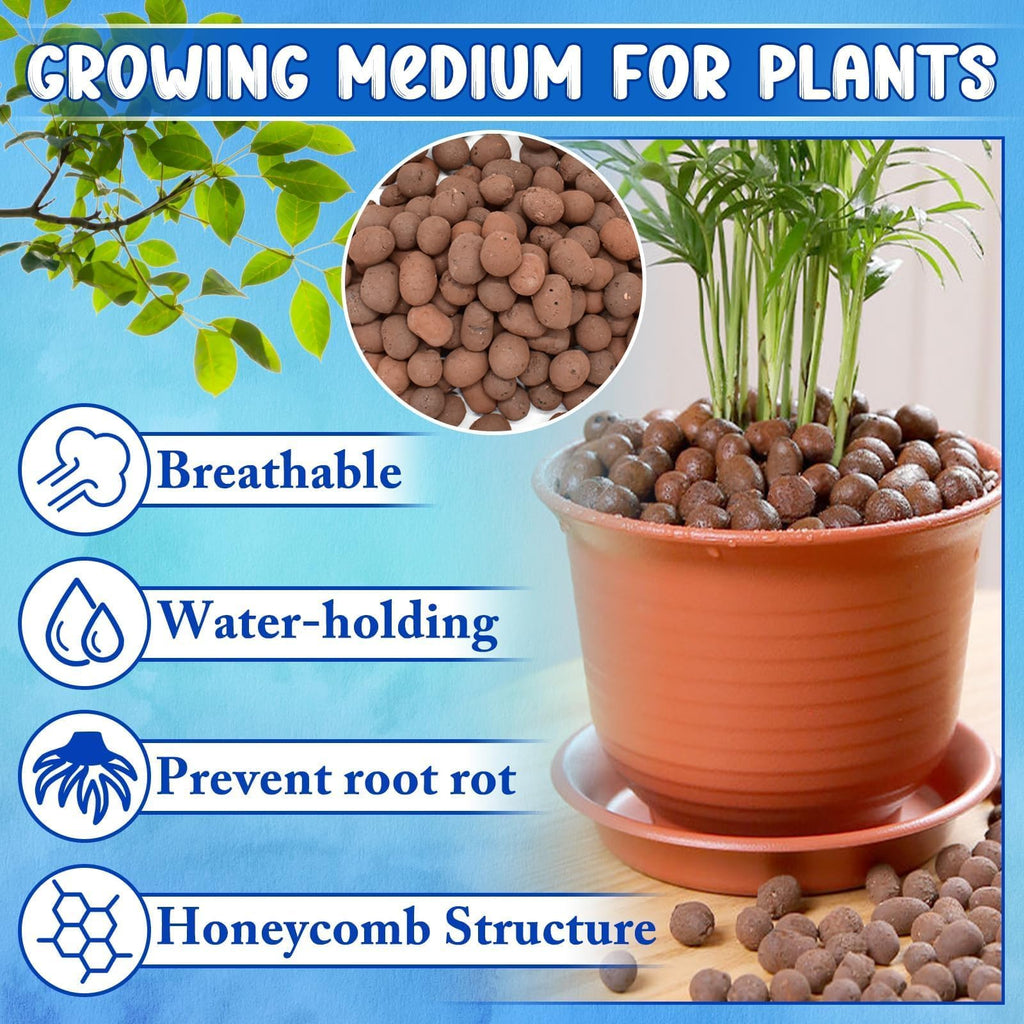 ZeeDix 5LB Leca Clay Pebbles for Plants. Organic Hydroponic Clay Balls