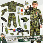 Metemot Army Costume for Boys, Halloween Soldier Military Costume for Kids
