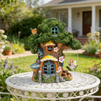 Fairy Garden House, Solar Fairy Houses for Outside, Tree Stump Cottage