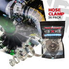NITRO4X4 Stainless Steel Hose Clamps Set - 26 Pack Adjustable Hose Clamp (1/4 to 2-3/4 Inch, 6-70mm) - Heavy Duty Radiator Hose Clamps for Fuel Line, Plumbing, Automotive, and Mechanical Applications