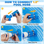 2 Set Pool Vacuum Hose Adapter Kit Compatible with Intex Adapter B,Pool Skimmer Hose Connector Replacement Hoses Adapter with Clamp for Above Ground Swimming Pool Vacuum Surface Skimmer Small Strainer