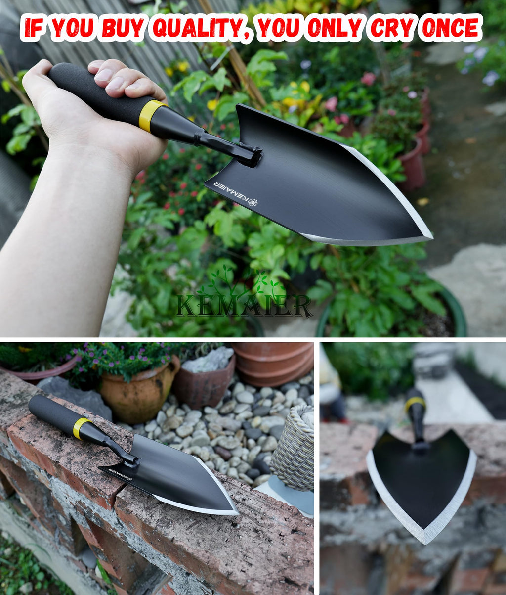 Kemaier Heavy Duty Gardening Hand Trowel - Carbon Steel Shovels Tool