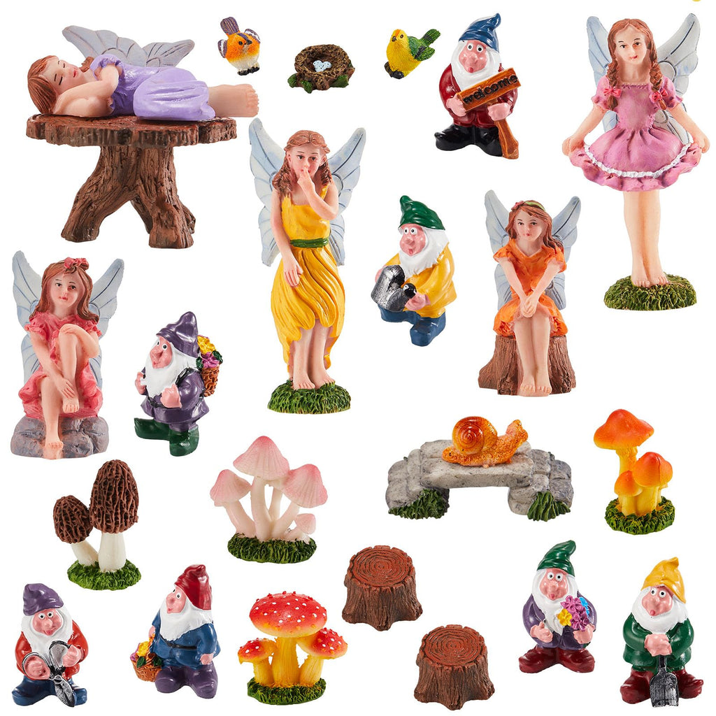 24 Days Magic Fairy Garden Accessories Advent Calendar, Waterproof Fade Resistant DIY Miniature Garden Decor Holiday Birthday Countdown Surprise Gift for Kids Fairy Lovers