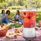 Drink Dispensers for Parties (2.5 Gallon) Large Plastic Water Dispenser for Counter Tops, No Mess, Easy to Assemble & Wash, Up to 40 Drinks, For Drinks, Juice, Punch & Water (2 Pack)
