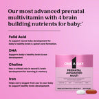 One A Day Prenatal Advanced- Prenatal Vitamins with Folic Acid, Choline, DHA & Iron, Pregnancy Vitamins for Women to Support Baby’s Development, 30+30 Ct (60 Total Set) (Packaging May Vary)