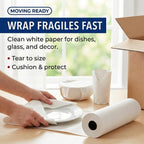 BOX USA Packing Paper Roll 1440'L x 12"W - 1,000 Sheets 17” Long Equivalent - Large White Newsprint for Shipping, Packaging, Storage and Moving Supplies