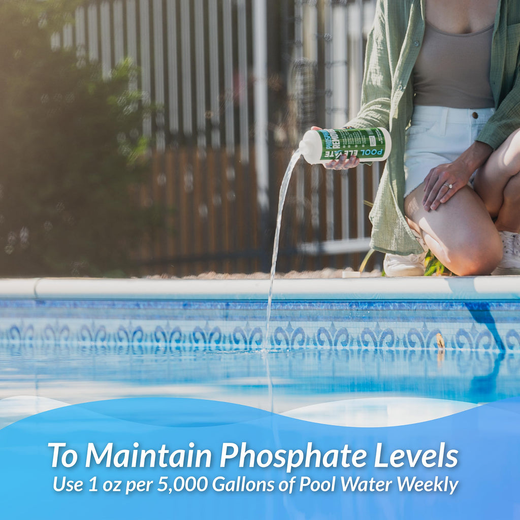 Pool Elevate Phosphate Remover - Maintain Crystal Clear Water, Enhance Pool Water Quality for Above and Inground Pools, Safe for Your Pool and Equipment. 32 oz