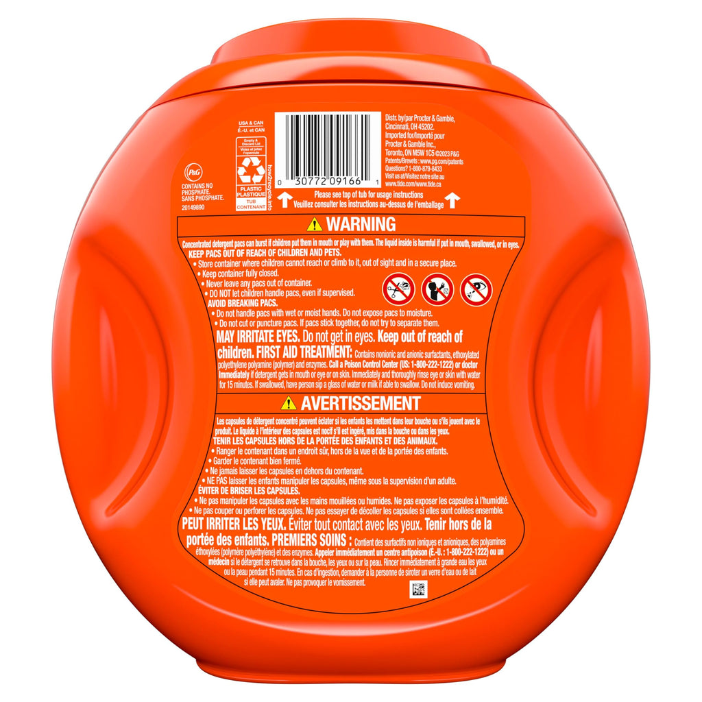 Tide PODS laundry detergent pacs, 3-in-1 Stain Remover, Odor Fighter, Color Protector, 76 Count, HE compatible, Spring Meadow Scent