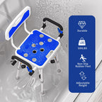 Shower Chair for Seniors Elderly Handicap Disabled Or Bariatric Adults, Heavy Duty 500 Lbs,Bench Seat for Inside Shower Stall and Bathroom Bath Tub with Arms and Back Adjustable Stool Chairs