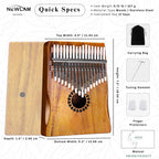 Newlam Kalimba Thumb Piano 17 Keys, Musical Gift for Kids and Adults