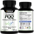 Fermented PQQ 20mg Supplement – Pyrroloquinoline Quinone for Mitochondrial Support, Cellular Energy Production, Brain Health, Memory, Focus & Healthy Aging, Vegan Non-GMO, 120 Capsules