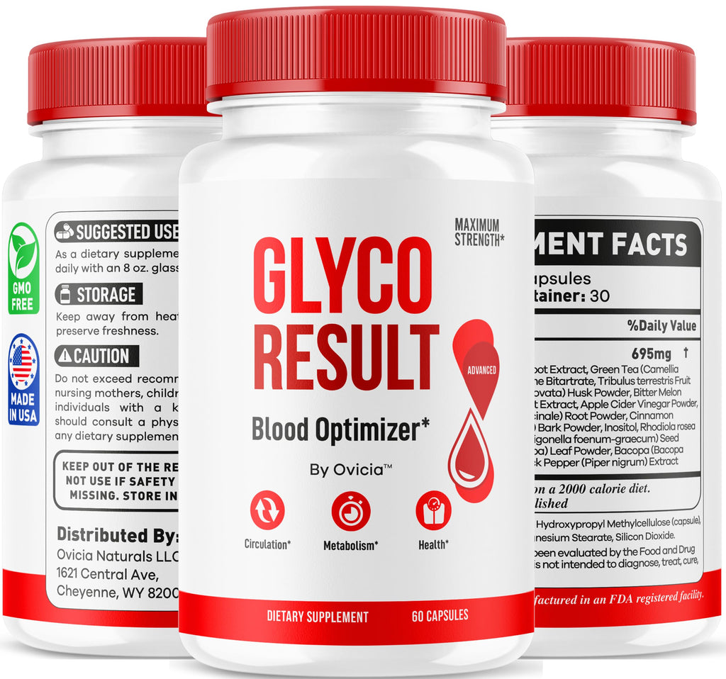 Glyco Result Capsules - Official GlycoResult Pills Advanced Support for Maximum Strength, All Natural Ingredients Premium Vitamins for Overal Health & Wellness, 60 Capsules for 1 Month