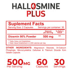 Hallusa Natural Hallosmine Plus Diosmin 500mg + Bonus Leg Cream | Circulation & Vein Support for Swelling & Heavy Legs, Lymphatic Drainage, Blood Flow, Vascular Health & Visible Veins, 60 Capsules