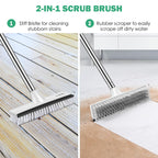 SetSail Floor Scrub Brush with 51-Inch Long Adjustable Handle 2 in 1 Scrape Brush Stiff Bristle Floor Scrubber for Cleaning Shower Bathroom Garage Kitchen Wall Deck Tub Tile, 2 Pack