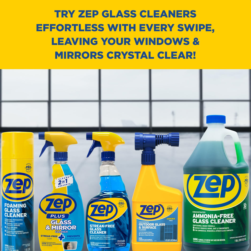 Zep Streak-Free Glass Cleaner - 1 Gallon - (Case of 2)