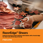 Fiskars 8" RazorEdge Fabric Scissors, Heavy Duty & Sharp Fabric Shears
