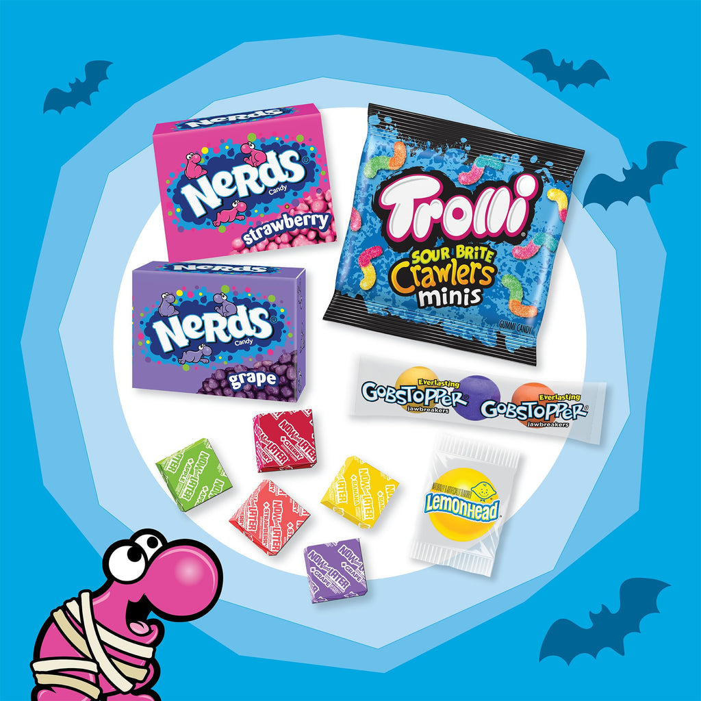 Halloween Candy Classic Fun Trick-or-Treat Assortment with Nerds, Trolli, Now and Later, Lemonhead, Gobstoppers, 260 Pieces, 69.3 Ounces, Variety Bag, 4.88 pounds