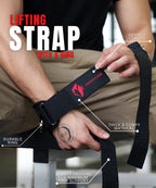 Ekkovision Weight Lifting Straps, Cuffed D Ring, Phase 3 Logo, Black