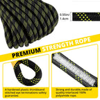 TRSMIMA Rope Harness Safety Lanyard：100ft Vertical Roofing Rope with Grab Snap Hooks Shock Absorber - Fall Protection Tree Climbing Line Kit Heavy Duty Roof Safety Equipment ANSI CE