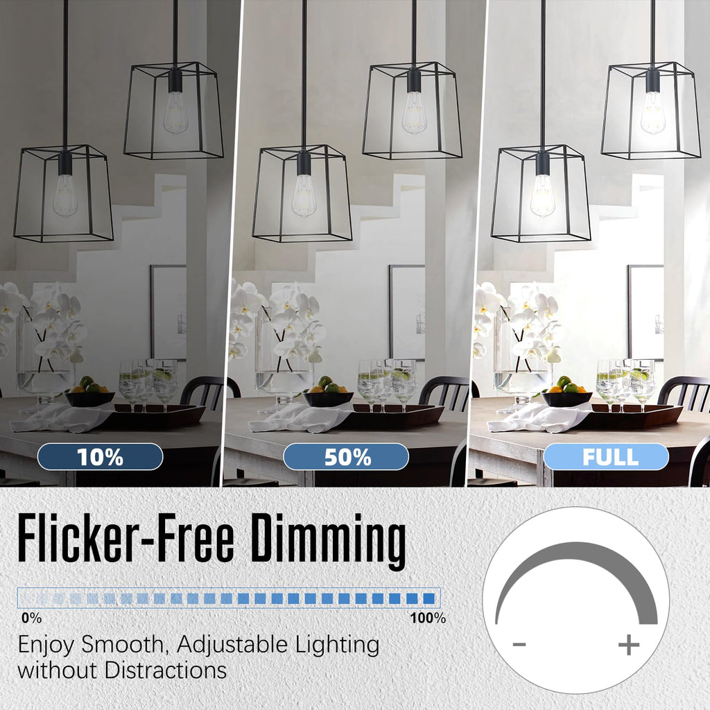 GvvooHome Dimmable LED Edison Bulb, E26 Light Bulb 60 watt Equivalent, Soft White 2700K, ST58 Vintage Light Bulbs, 90+ CRI, E26 Medium Base, Clear Glass, 4 Pack