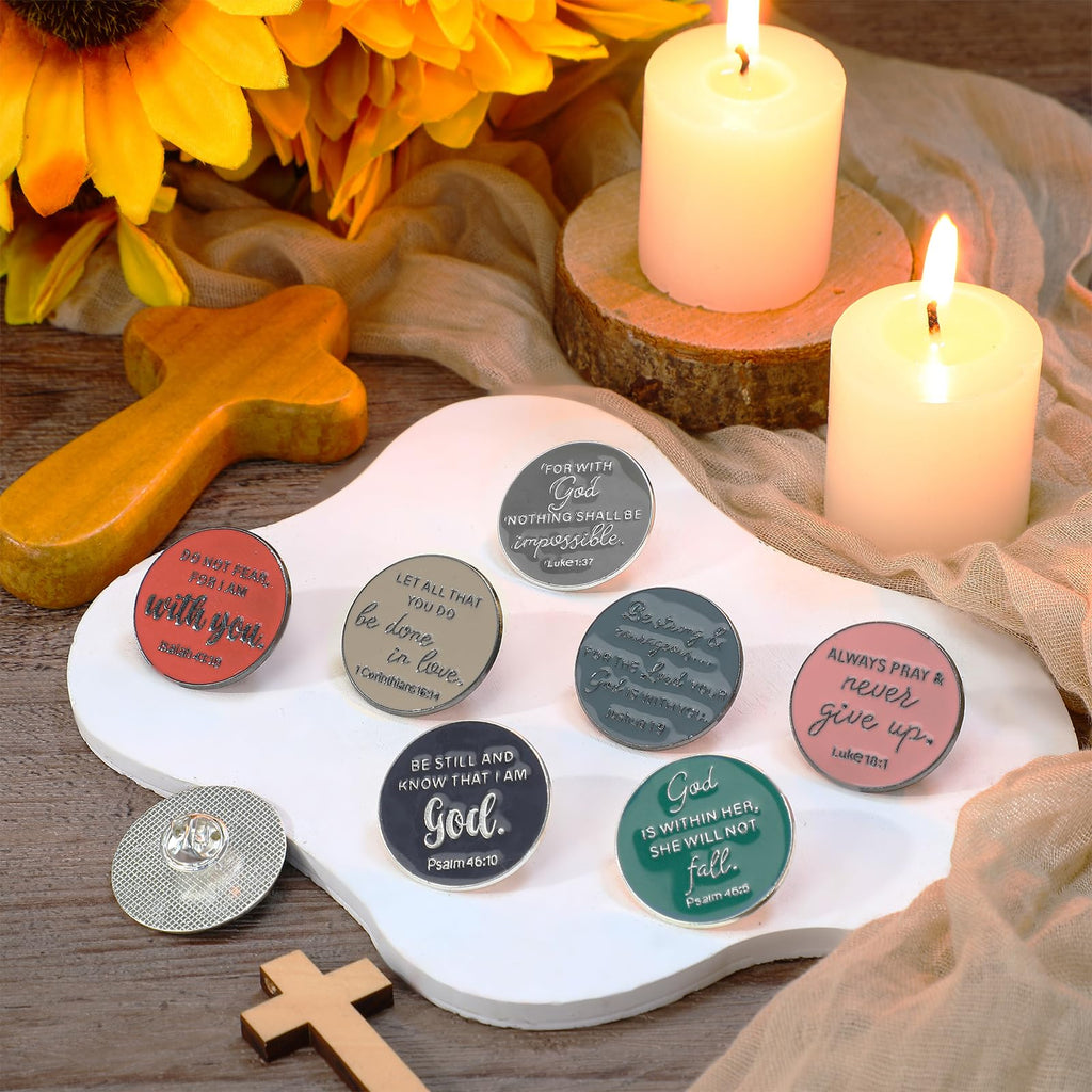 Landical 24 Pcs Jesus Christian Pins, Fresh, Biblical Verse