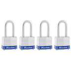 Master Lock 3QLF Outdoor Padlock with Key, 4 Pack Keyed-Alike
