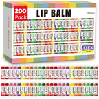AZEN 200 Pack Lip Balm Bulk, Moisturizing Lip Balms for dry cracked lips, Mothers Day Gifts Easter Basket Stuffers - 12 Flavors