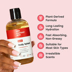 Her Fantasy Box | Body Splash Hydrating Body Oil (Yummy) - Moisturizing, Non-Greasy Formula for Soft, Smooth Skin - All-Natural, Lightweight & Nourishing