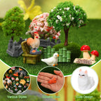 GGSTDDUP 65 Pcs Fairy Garden Accessories Mini Resin Animals Figures