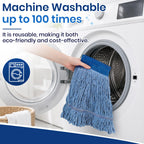 Commercial Mop Head Refills 6 Pack, Heavy Duty Cotton Loop End Mop Heads for Industrial Floor Cleaning, Super Absorbent String Mop Replacements for Restaurant, Garage, Warehouse (16oz)