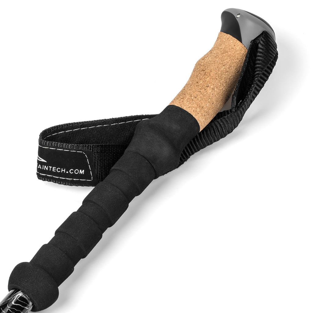 Cascade Mountain Tech Trekking Poles, Shaft Material: Aircraft- grade 6061 Aluminum with Adjustable Locks Expandable to 54" (Set of 2), Cork Grip, Orange, Extended Grip Material: EVA
