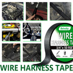 BEIVOBY 5 Rolls High Temp Wire Harness Tape, 250 FT Automotive Cloth Tape for Engine Wiring Loom, Electrical Cable Bundling, Noise & Vibration Damping, 3/4 in x 50 ft Each