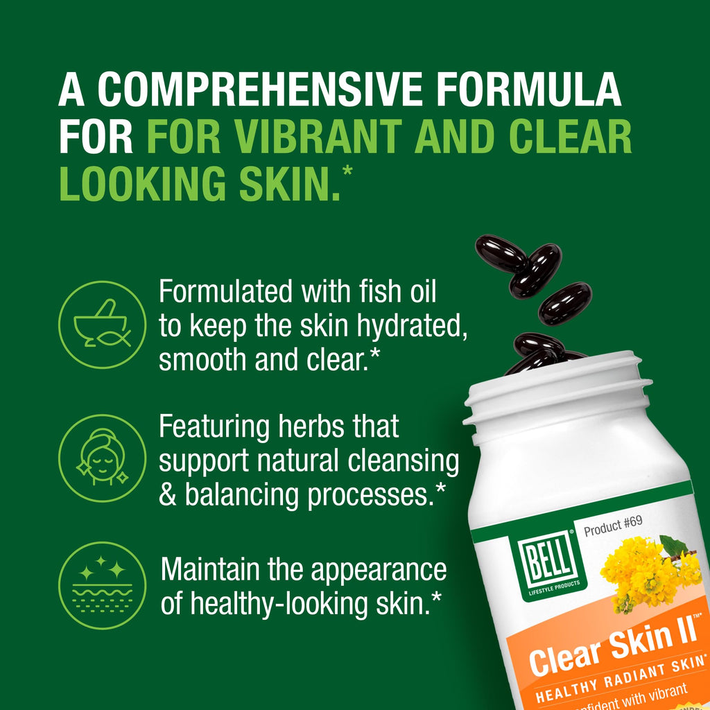Bell Clear Skin Lifestyle Products | Works from The Inside by Providing The nutrients Needed for Healthy, Vibrant Skin | Sold Directly by The Manufacturer