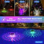 LENONE Floating Pool Lights Solar Powered, 6.5“ Vibrant RGB Colors Pool Lights that Float with Dynamic Lighting Effects, Waterproof Float or Hang Solar Floating Light for Pool Hot Tub Garden Party(1)