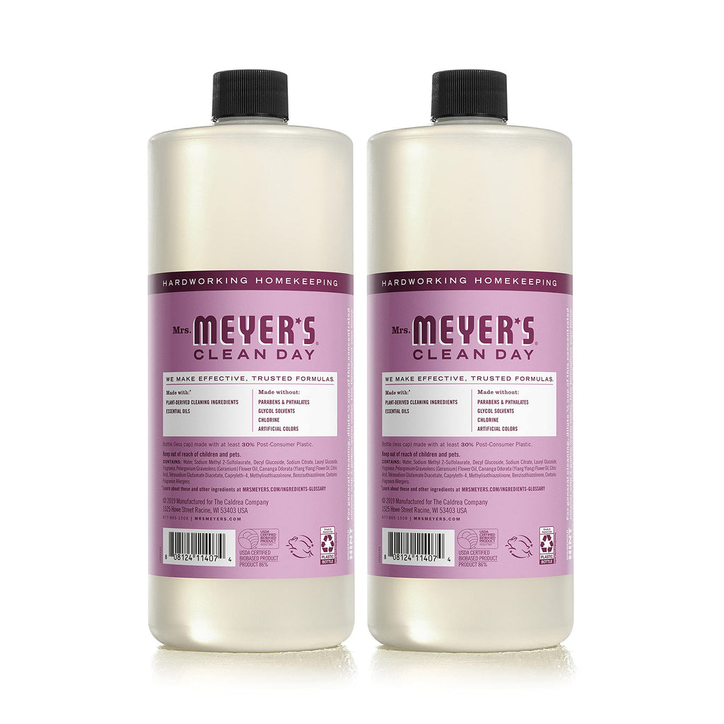 Mrs. MEYER'S CLEAN DAY Multi-Surface Cleaner Concentrate,Use to Clean Floors,Tile,Counters,Peony,32 fl. oz,(Pack of 4)