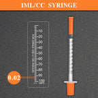 20 Pack 1ml Syringe with 27×8mm Cap, Individually Wrapped